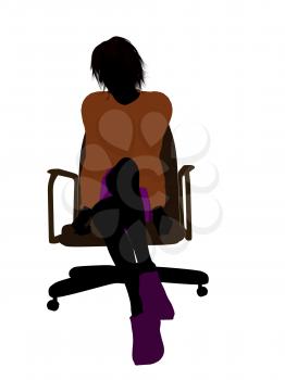 Royalty Free Clipart Image of a Boy in a Chair