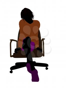 Royalty Free Clipart Image of a Boy in a Chair