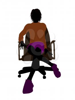 Royalty Free Clipart Image of a Boy in a Chair