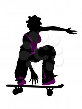 Royalty Free Clipart Image of a Skateboarder