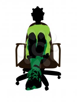 Royalty Free Clipart Image of a Person in a Chair