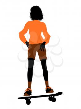 Royalty Free Clipart Image of a Skateboarder