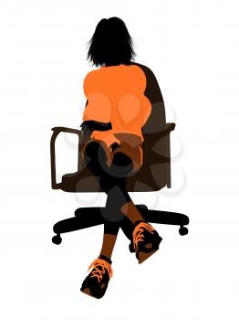 Royalty Free Clipart Image of a Person in a Chair