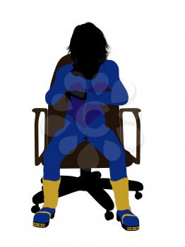 Royalty Free Clipart Image of a Boy in a Chair