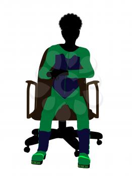 Royalty Free Clipart Image of a Boy Sitting in a Chair