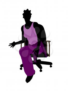 Royalty Free Clipart Image of a Girl in a Chair
