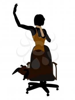 Royalty Free Clipart Image of a Woman in a Chair