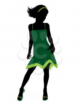 Royalty Free Clipart Image of Girl in Green