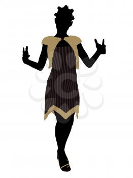 Royalty Free Clipart Image of a Girl in a Dress