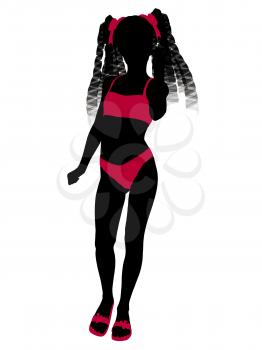 Royalty Free Clipart Image of a Girl in a Bikini