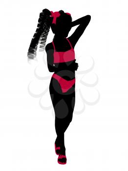 Royalty Free Clipart Image of a Girl in a Bikini