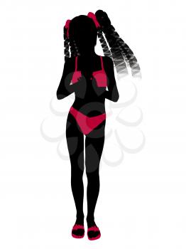 Royalty Free Clipart Image of a Girl in a Bikini