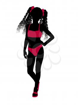 Royalty Free Clipart Image of a Girl in a Bikini