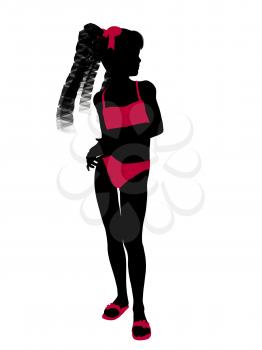 Royalty Free Clipart Image of a Girl in a Bikini