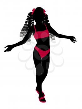 Royalty Free Clipart Image of a Girl in a Bikini