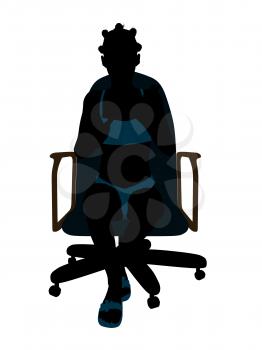 Royalty Free Clipart Image of a Girl in a Bikini Sitting in a Chair