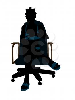 Royalty Free Clipart Image of a Girl in a Bikini Sitting in a Chair