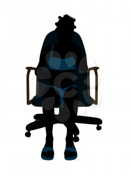 Royalty Free Clipart Image of a Girl in a Bikini Sitting in a Chair