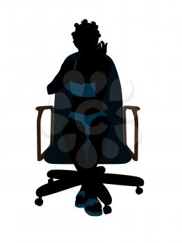 Royalty Free Clipart Image of a Girl in a Bikini Sitting in a Chair