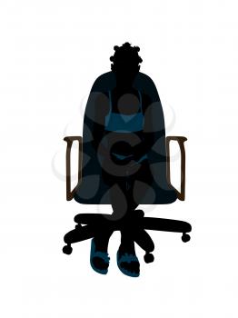 Royalty Free Clipart Image of a Girl in a Bikini Sitting in a Chair