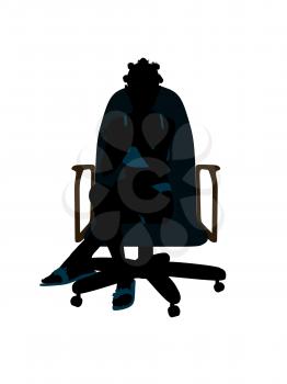 Royalty Free Clipart Image of a Girl in a Bikini Sitting in a Chair