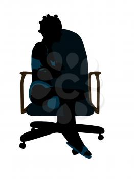 Royalty Free Clipart Image of a Girl in a Bikini Sitting in a Chair