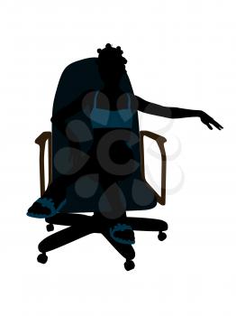 Royalty Free Clipart Image of a Girl in a Bikini Sitting in a Chair