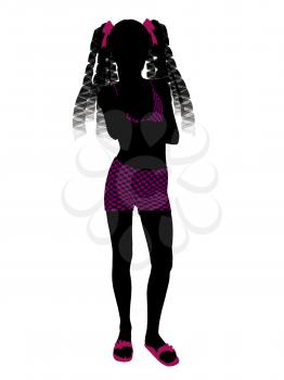 Royalty Free Clipart Image of a Girl in a Bathing Suit