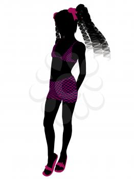 Royalty Free Clipart Image of a Girl in a Bathing Suit