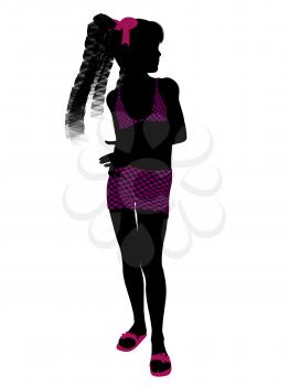 Royalty Free Clipart Image of a Girl in a Bathing Suit