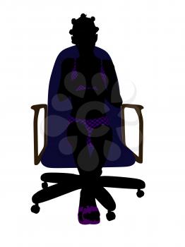 Royalty Free Clipart Image of a Girl in a Chair