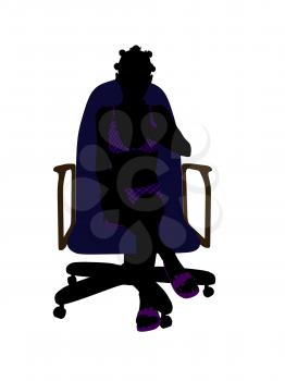 Royalty Free Clipart Image of a Girl in a Chair