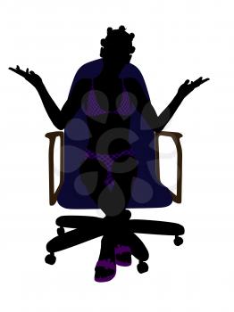 Royalty Free Clipart Image of a Girl in a Chair