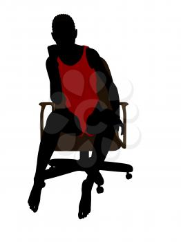 Royalty Free Clipart Image of a Woman Sitting on a Chair