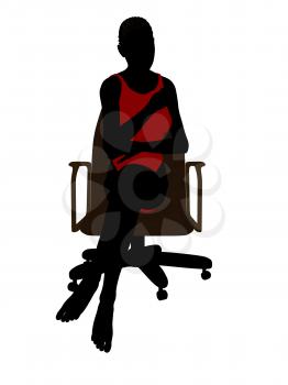 Royalty Free Clipart Image of a Woman Sitting on a Chair