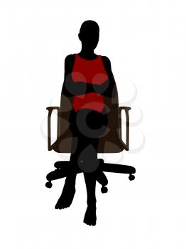 Royalty Free Clipart Image of a Woman Sitting on a Chair