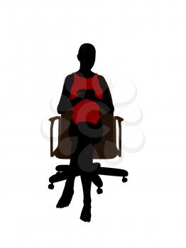 Royalty Free Clipart Image of a Woman Sitting on a Chair