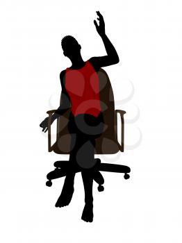 Royalty Free Clipart Image of a Woman Sitting on a Chair