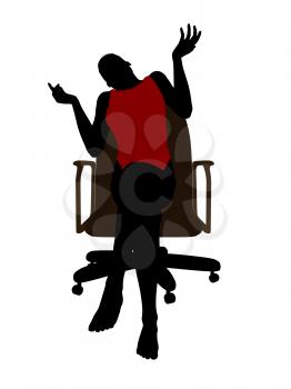 Royalty Free Clipart Image of a Woman Sitting on a Chair