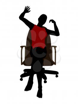 Royalty Free Clipart Image of a Woman Sitting on a Chair