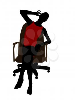 Royalty Free Clipart Image of a Woman Sitting on a Chair