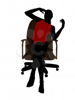 Royalty Free Clipart Image of a Woman Sitting on a Chair