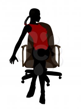 Royalty Free Clipart Image of a Woman Sitting on a Chair