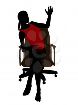 Royalty Free Clipart Image of a Woman Sitting on a Chair