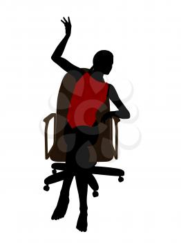 Royalty Free Clipart Image of a Woman Sitting on a Chair