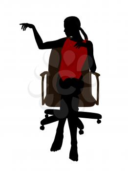 Royalty Free Clipart Image of a Woman Sitting on a Chair