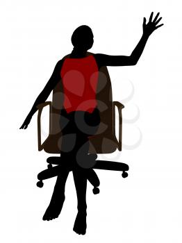 Royalty Free Clipart Image of a Woman Sitting on a Chair