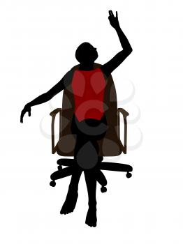 Royalty Free Clipart Image of a Woman Sitting on a Chair