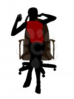 Royalty Free Clipart Image of a Woman Sitting on a Chair