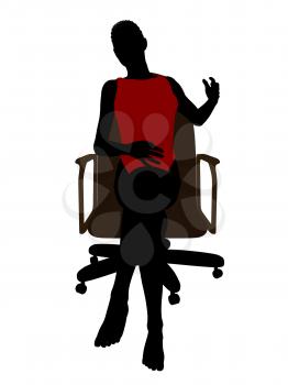 Royalty Free Clipart Image of a Woman Sitting on a Chair